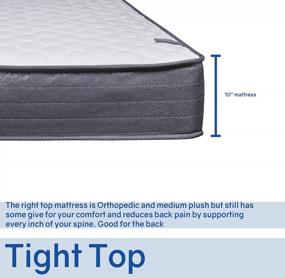 img 1 attached to Twin Size 10-Inch Medium Plush Tight Top Innerspring Mattress With Fully Assembled Support - Good For Back Support
