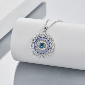 img 2 attached to Sterling Silver Celtic Knot Evil Eye Necklace - Amulet Jewellery Gift For Women And Girls