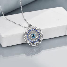img 1 attached to Sterling Silver Celtic Knot Evil Eye Necklace - Amulet Jewellery Gift For Women And Girls
