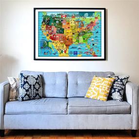 img 1 attached to Think2Master Colorful United States Map 1000 Pieces Jigsaw Puzzle For Kids 12+, Teens, Adults & Families. Great Gift For Interest In The USA Map. Size: 26.8” X 18.9” By Kyle Kim