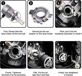 img 2 attached to 🔌 Адаптеры для H7 светодиодных ламп головного освещения для Benz Audi BMW X5 VW New Bora Sagitar Buick Nissan - набор из 4 удерживателей H7 розеток Clik