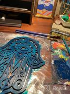img 1 attached to Evil Eye Amulet Simurg Hamsa Hand Wood Wall Art: Stunning Hand Of Fatima Home Decor review by Evan Austin