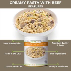 img 3 attached to Nutristore Freeze-Dried Creamy Pasta And Beef Emergency Meal Bulk Food Storage 25 Year Shelf Life USDA Inspected Quick Meals Long-Term Survival 1-Pack