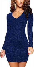 img 2 attached to Turn Heads In Shawhuwa'S Glittering Deep V-Neck Bodycon Party Dress