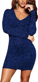 img 4 attached to Turn Heads In Shawhuwa'S Glittering Deep V-Neck Bodycon Party Dress