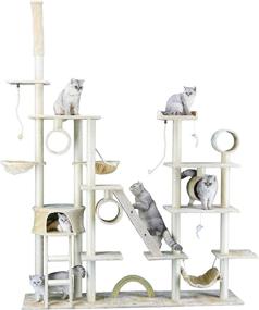 img 1 attached to 🐱 Go Pet Club Cat Tree Condo Furniture: 108-Inch Beige – Ultimate Playland for your Feline Friend!