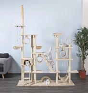 🐱 go pet club cat tree condo furniture: 108-inch beige – ultimate playland for your feline friend! logo