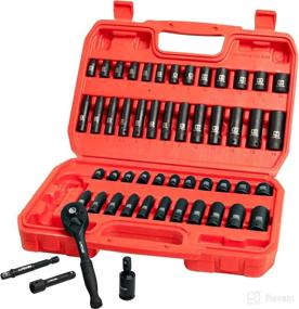 img 4 attached to 🔧 LLNDEI 1/4” Drive Impact Socket Set: 52 PCS Mechanic Tool Set with 72-Tooth Ratchet, CR-V, Metric and SAE Sockets – Perfect for Household, Automotive Repair, and DIY Projects