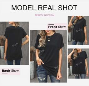 img 2 attached to Women'S Short Sleeve Crewneck Shirt: Loose & Casual Tee T-Shirt For Comfort And Style!