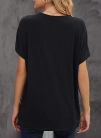 img 3 attached to Women'S Short Sleeve Crewneck Shirt: Loose & Casual Tee T-Shirt For Comfort And Style!