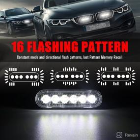 img 3 attached to XT AUTO 6LED Car Truck Emergency Beacon Warning Hazard Flash Strobe Light White/White 4-pack: Maximize Safety with Brilliant Flashing Lights