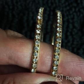 img 5 attached to Гипоаллергенные большие серьги-кольца для женщин - 3-4 пары камней CZ из 18-каратного золота, розового золота и черного покрытия