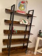 img 1 attached to Tribesigns 5 Tiers Bookcase, 5-Shelf Industrial Style Etagere Bookcases And Book Shelves, Metal And Wood Free Vintage Bookshelf With Back Fence, Rustic Brown review by Robert Morrison