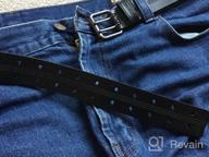 img 1 attached to CHAOREN Leather Work Belt - Double Prong Heavy Duty Men's Casual Belt for Jeans - Reliable and Stylish Men's Accessory review by Lyon Forrest