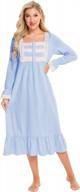 nanxson women's cotton long sleeve nightgown sleepwear vintage victorian lace nightdress loungewear logo