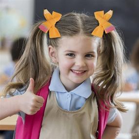 img 1 attached to Yellow Pencil Hair Bows Clips for Back to School - Hand Painted Schoolgirl Pigtail Bows Gifts for Toddlers, Kids, Kindergarten to 5th Grade (3-Pack)