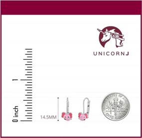 img 3 attached to Sterling Silver 925 Cute Elephant Earrings For Kids - UNICORNJ Leverback With Pink Enamel
