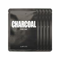 korean beauty lapcos charcoal sheet mask 5-pack with salicylic acid and tea tree oil for skin detoxification and tightening - daily face mask логотип