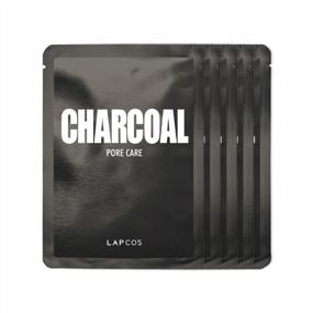 img 4 attached to Korean Beauty LAPCOS Charcoal Sheet Mask 5-Pack With Salicylic Acid And Tea Tree Oil For Skin Detoxification And Tightening - Daily Face Mask