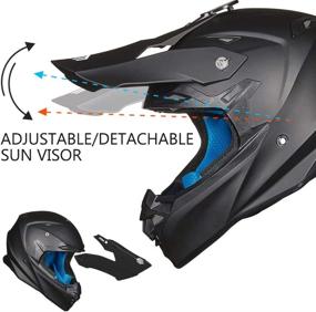 img 2 attached to 🏍️ ILM Adult Dirt Bike Helmets ATV Motocross Dirtbike Helmet - Super Soft Liner, Camera Mount, DOT Approved - Model-216 (Matte Black, M)