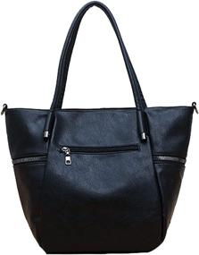 img 4 attached to Women's Multi Pocket Top Handle Shoulder Handbags & Wallets - Satchels