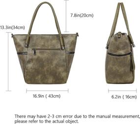 img 3 attached to Women's Multi Pocket Top Handle Shoulder Handbags & Wallets - Satchels