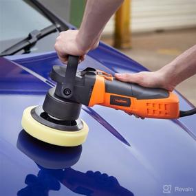 img 3 attached to VonHaus 6-inch Dual Action Polisher Machine Kit: High-Performance Random Orbital Buffer with 6 Variable Speeds for Cars, Boats, Tiles - Includes 4 Polishing Pads, Wash Mitt, Microfiber Cloth, and Carrying Bag