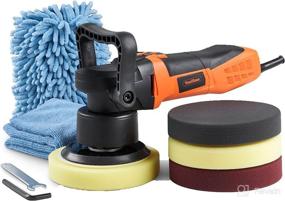 img 4 attached to VonHaus 6-inch Dual Action Polisher Machine Kit: High-Performance Random Orbital Buffer with 6 Variable Speeds for Cars, Boats, Tiles - Includes 4 Polishing Pads, Wash Mitt, Microfiber Cloth, and Carrying Bag