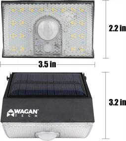 img 2 attached to Wagan EL8570 1000 Lumens Outdoor LED Solar Wall Light Waterproof Motion Detected Light, Black (2 Pack)