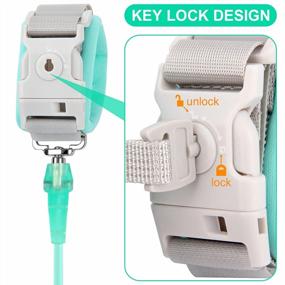 img 3 attached to Kid Leash Anti Lost Wrist Link With Key Lock - 8.2Ft/2.5M, Green | Blisstime Toddler Safety Harness For Babies & Toddlers