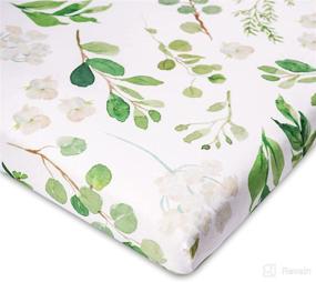 img 4 attached to 🌿 Portable Pack N Play Mini Crib Sheets - Soft & Breathable Playard Cover for Baby Boy Girl featuring Green Leaves Design