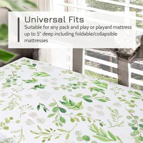 img 1 attached to 🌿 Portable Pack N Play Mini Crib Sheets - Soft & Breathable Playard Cover for Baby Boy Girl featuring Green Leaves Design