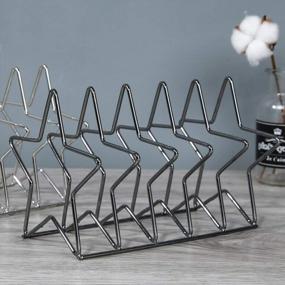 img 1 attached to Keep Your Desk Organized With Garneck Star-Shaped Iron File Organizer And Bookend For Home And Office