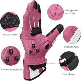 img 3 attached to INBIKE Leather Motorcycle Gloves Knuckle Motorcycle & Powersports