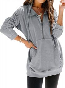 img 2 attached to Stay Comfy And Stylish With MYMORE Women'S Casual Half-Zip Sweatshirts