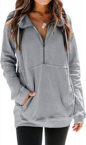 img 4 attached to Stay Comfy And Stylish With MYMORE Women'S Casual Half-Zip Sweatshirts