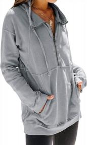 img 3 attached to Stay Comfy And Stylish With MYMORE Women'S Casual Half-Zip Sweatshirts