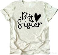 👶 olive loves apple big sister hearts cursive sibling reveal t-shirt for baby and toddler girls | sibling outfits-improved seo логотип