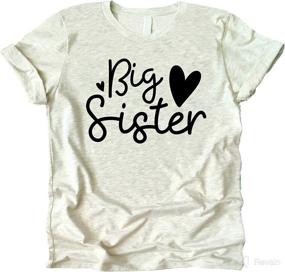 img 4 attached to 👶 Olive Loves Apple Big Sister Hearts Cursive Sibling Reveal T-Shirt for Baby and Toddler Girls | Sibling Outfits-Improved SEO