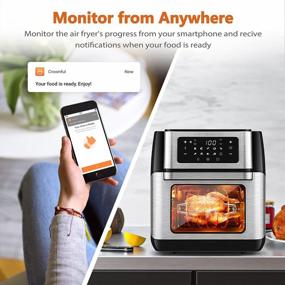 img 2 attached to CROWNFUL Smart Air Fryer, 10.6 Quart Large WiFi Convection Toaster Oven Combo With Rotisserie & Dehydrator, Works With Alexa & Google Assistant, Accessories And Online Cookbook Included