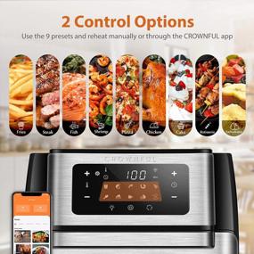 img 3 attached to CROWNFUL Smart Air Fryer, 10.6 Quart Large WiFi Convection Toaster Oven Combo With Rotisserie & Dehydrator, Works With Alexa & Google Assistant, Accessories And Online Cookbook Included