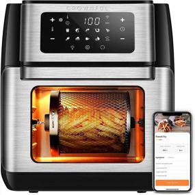 img 4 attached to CROWNFUL Smart Air Fryer, 10.6 Quart Large WiFi Convection Toaster Oven Combo With Rotisserie & Dehydrator, Works With Alexa & Google Assistant, Accessories And Online Cookbook Included