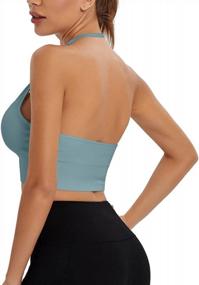 img 2 attached to Women'S Workout Halter Top: INIBUD Bralette Crop Tanks W/ Adjustable Strap & Seamless Padding