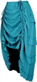 img 3 attached to Юбка больших размеров в стиле стимпанк: женская одежда Zhitunemi High-Low с рюшами для готического пиратского наряда