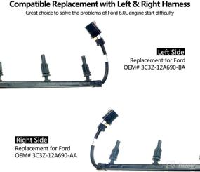 img 1 attached to 🔌 High-Quality Glow Plug Wire Wiring Harness Set for Ford 6.0L Powerstroke Diesel Super Duty F250 F350 F450 F550 2003 - Perfect Replacement with Right & Left Pigtial Connector Harness - OEM 3C3Z-12A690-AA 3C3Z-12A690-BA 12A690