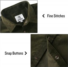 img 1 attached to Mens Cotton Stretch Corduroy Shirt Long Sleeve Button-Up Casual Jackets