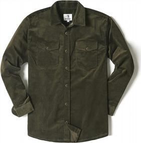 img 4 attached to Mens Cotton Stretch Corduroy Shirt Long Sleeve Button-Up Casual Jackets