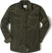 mens cotton stretch corduroy shirt long sleeve button-up casual jackets logo