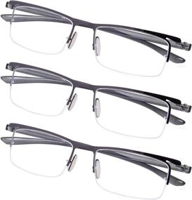 img 4 attached to 👓 Lightweight Arms 3-Pack Half-Rim Reading Glasses for Optimal SEO