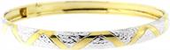 7 inch zig-zag bangle bracelet in 10k yellow and white gold with 6mm diamond cut - two-tone design logo